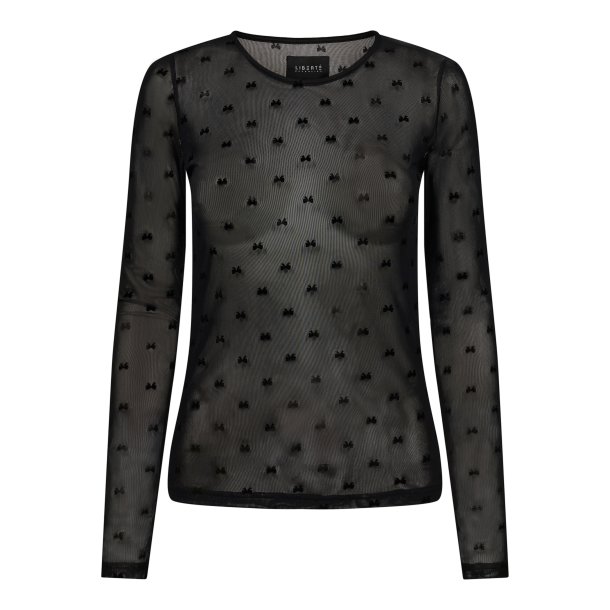 Liberte - Mesh Shirt - Black Flock Bow