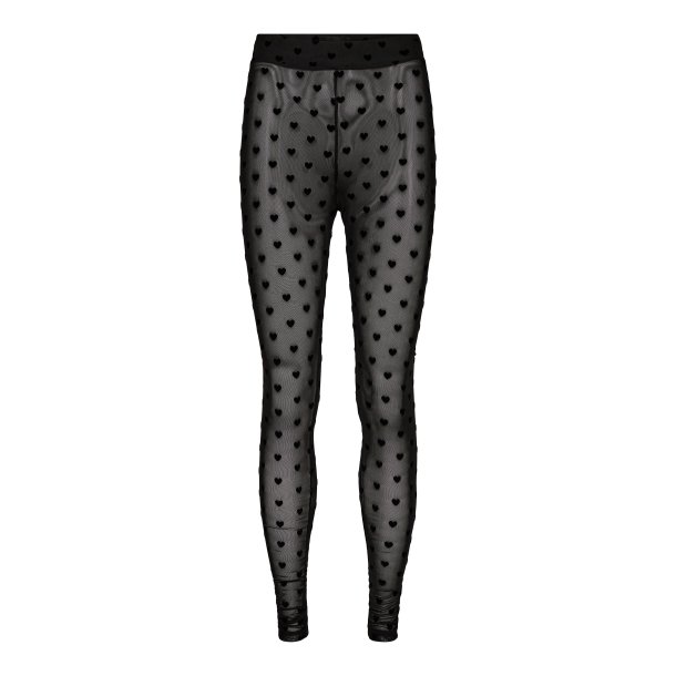 Libert - Mesh Leggings - Black Flock Heart